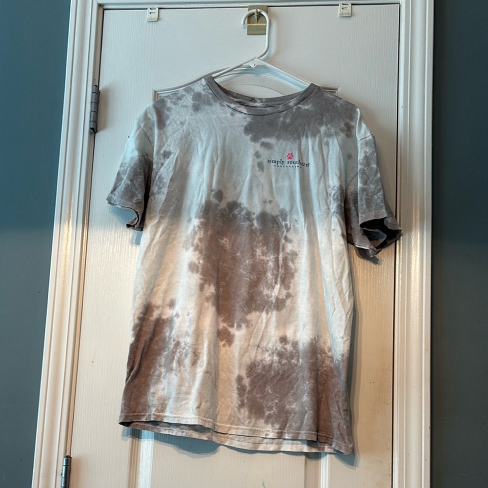 Simply Southern Gray Tie-Dye Patriotic Tee Women’s Large NWT - Picture 5 of 5